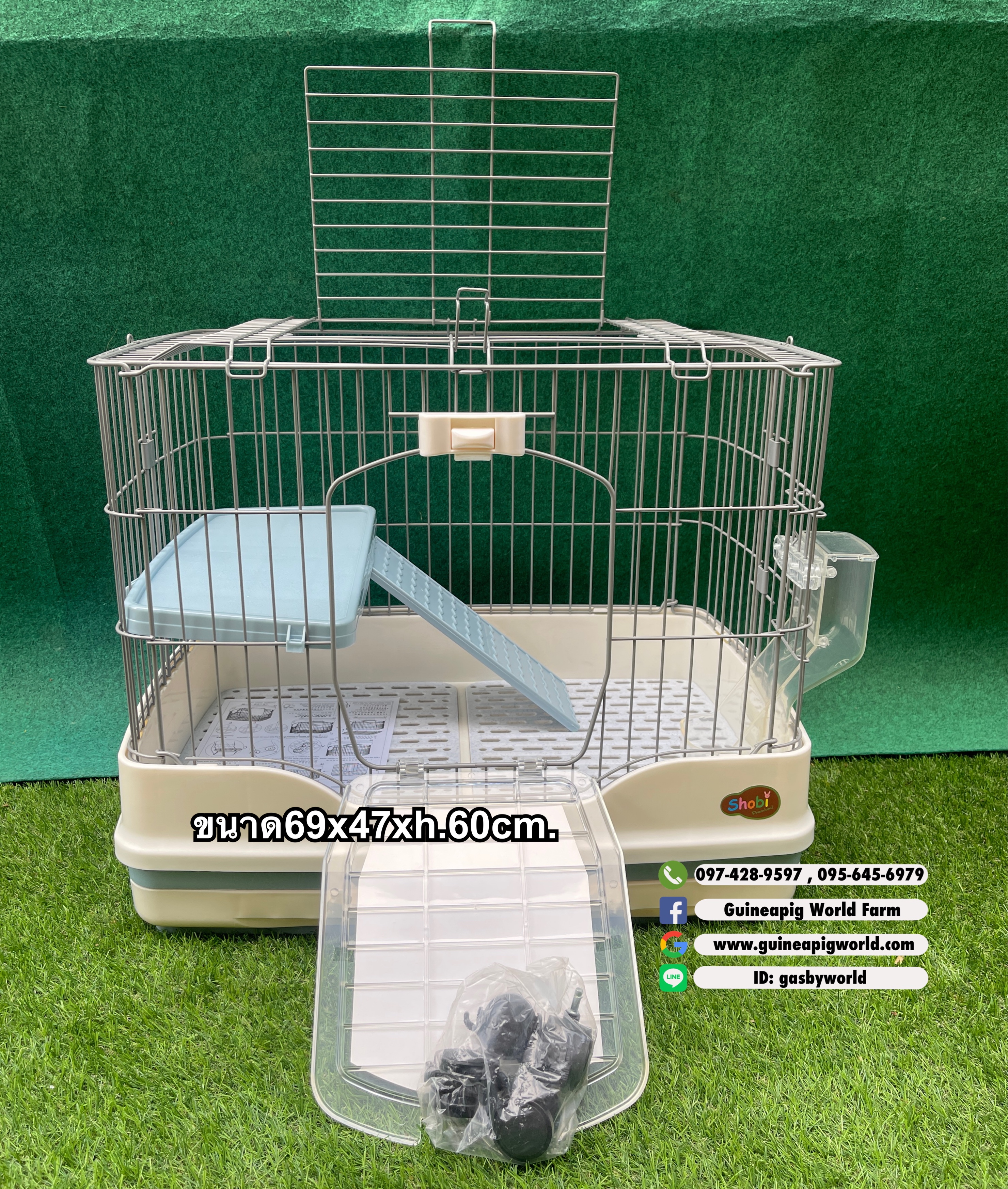 กรงR51A ขนาด69x47xh.60cm.กรงพับได้/มีถาดดึง/มีล้อล็อคได้ราคาโปรฯ2,450.-(ปกติ 2,650.-)(ราคาไม่รวมรั้วค่ะ)(ไม่รวมค่าส่ง ปณ ค่ะ)