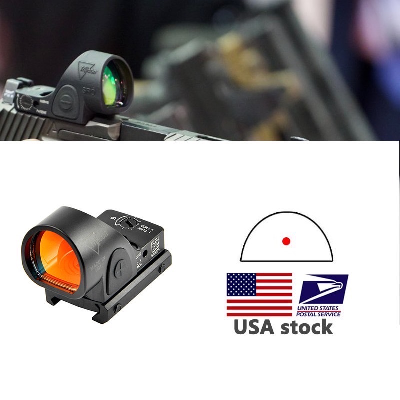 New.Trijicon SRO Red Dot ผลิตจากวัสดุ Aluminum ทำผิว hard anodized ขนาด 2.5 MOA Dot Red dot สีแดง คมชัด รูปร่างขนาดเล็ก Low Profile มาพร้อมขาจับ mount แบบ 20 มม. และ Glock mount ( บีบีกัน ) ปรับระดับความสว่างง่าย +/- ด้านข้าง Battery : 1*CR2032 (แถมมา) แถ