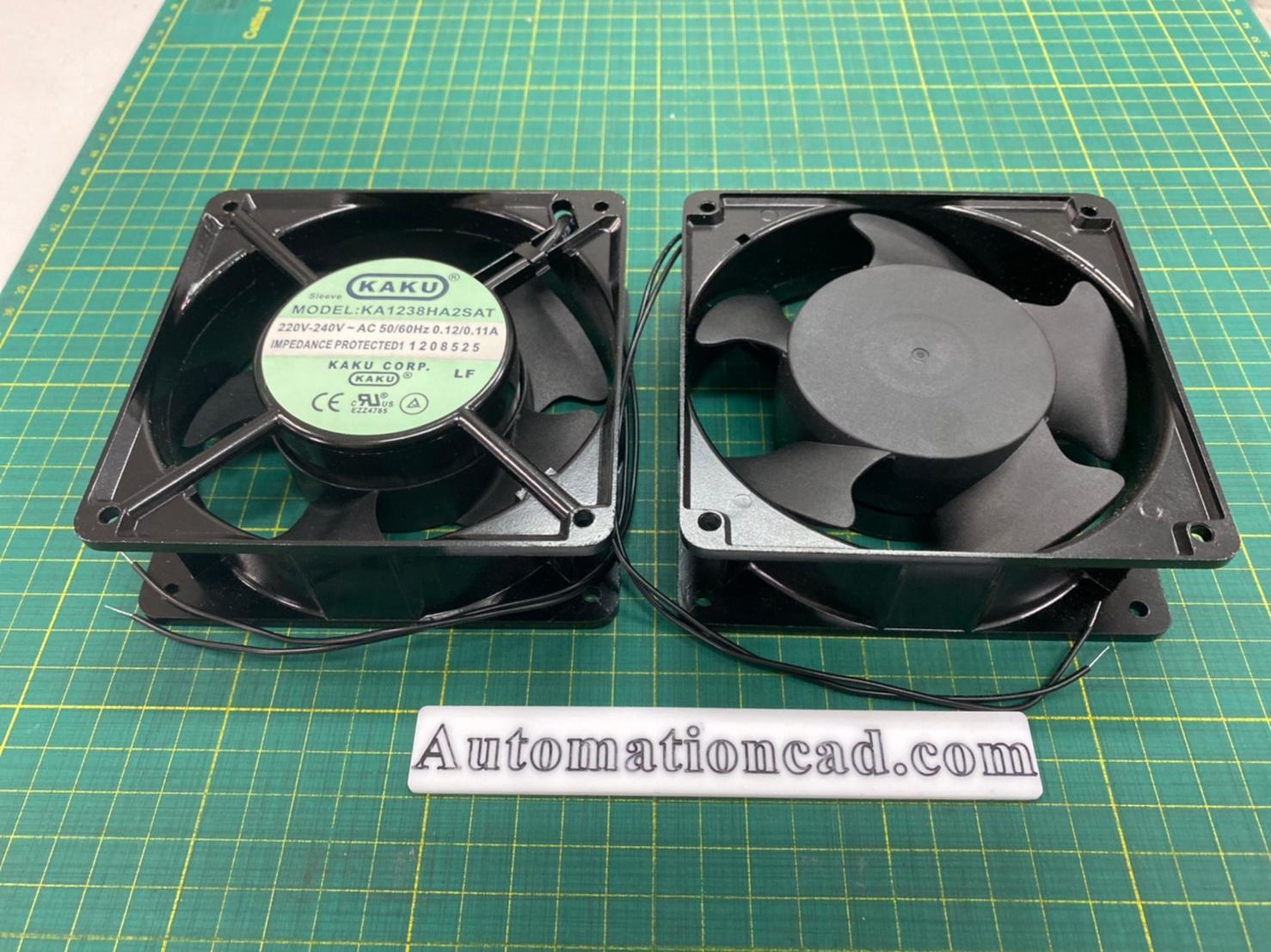 พัดลมระบายอากาศ KAKU ขนาด 4.5 นิ้ว 220-240VAC ลูกปืนแบบ Sleeve