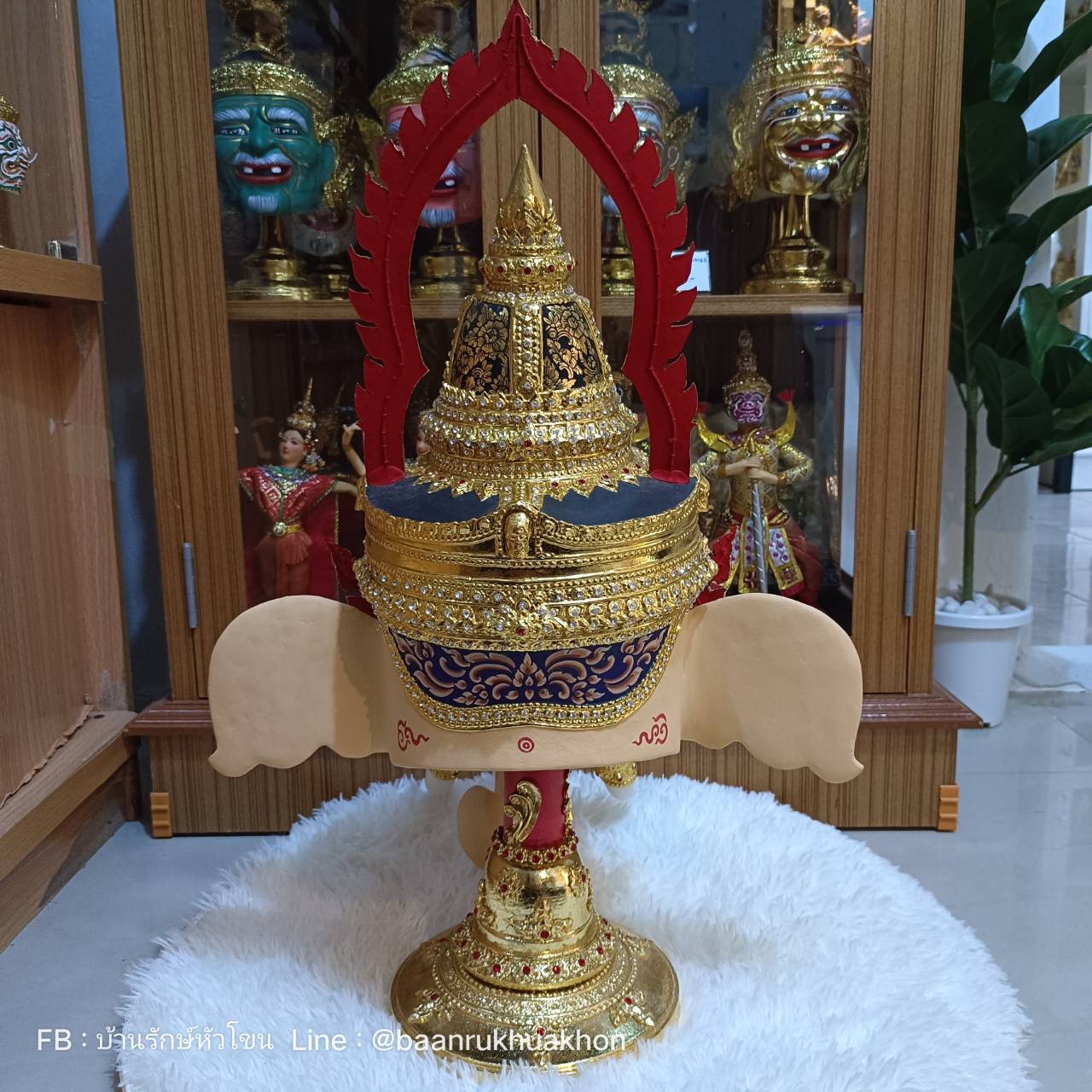 เศียรครู พระพิฆเนศ (หน้าสีเนื้อ) ขนาดครอบ เกรดพรีเมี่ยม