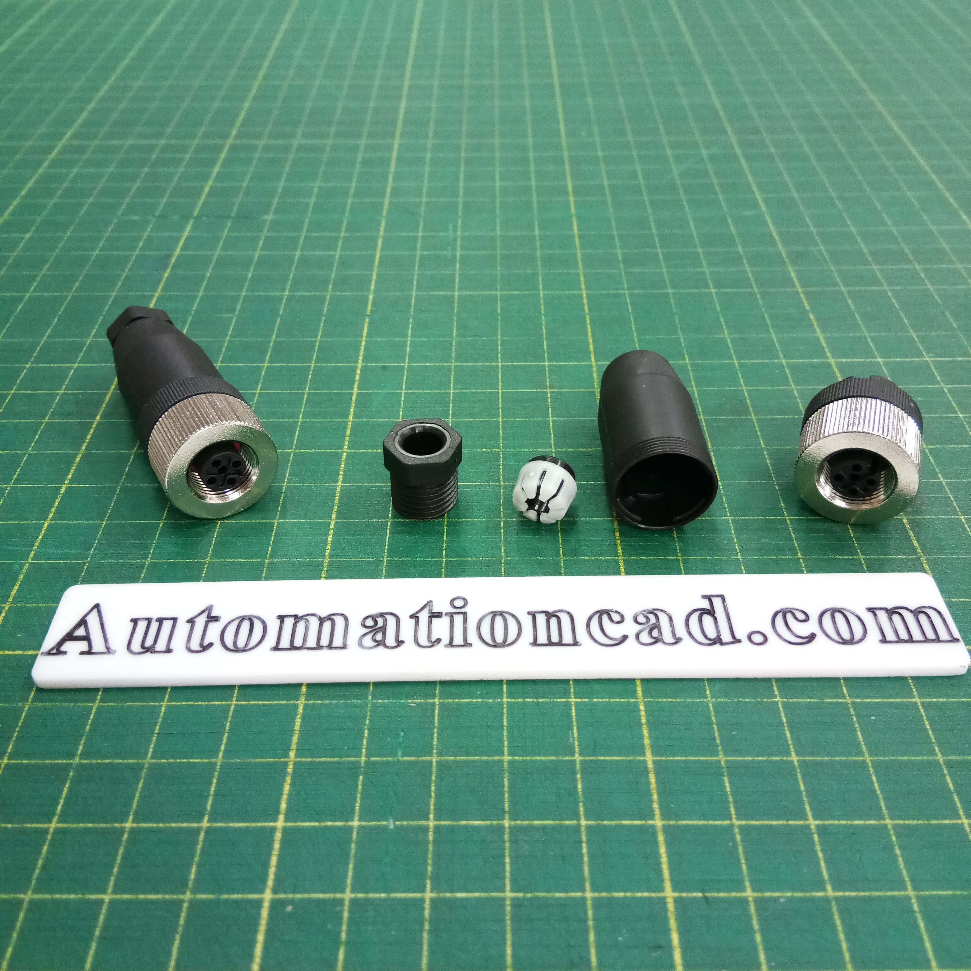 หัวคอนเนคเตอร์ M12 4Pins แบบตรง ตัวเมีย Connector