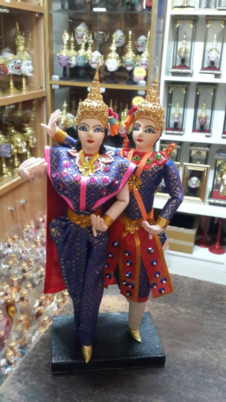 ตุ๊กตา นางรำคู่ พระนาง (สีม่วง) ขนาด 11 นิ้ว