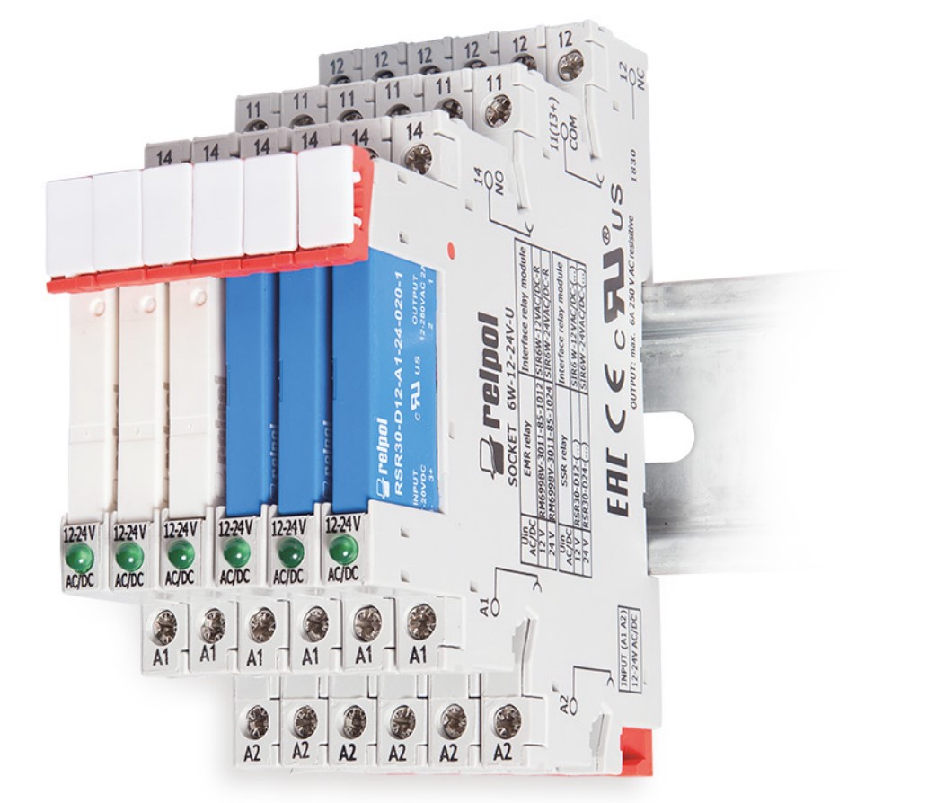 รีเลย์ 5 ขา Relay RELPOL RM699BV-3011-85-1024 ทนกระแส 6A 24VDC
