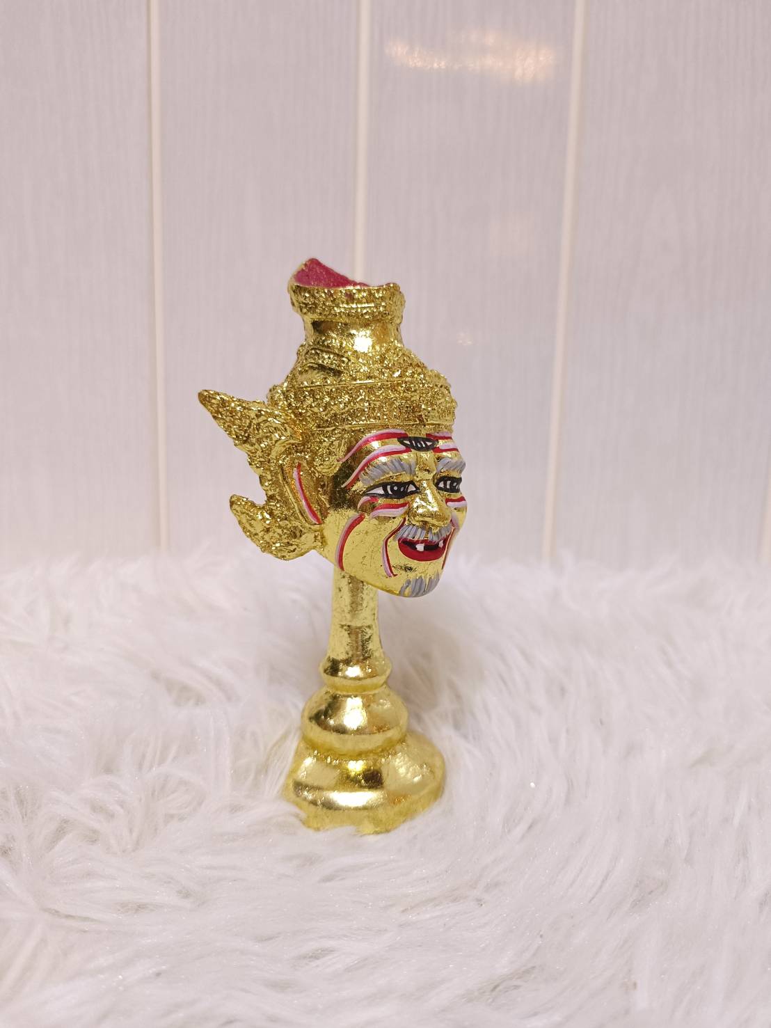 เศียรครู พ่อแก่ ฤาษี ตาไฟ ขนาดจิ๋ว พร้อมฐานปิดทอง