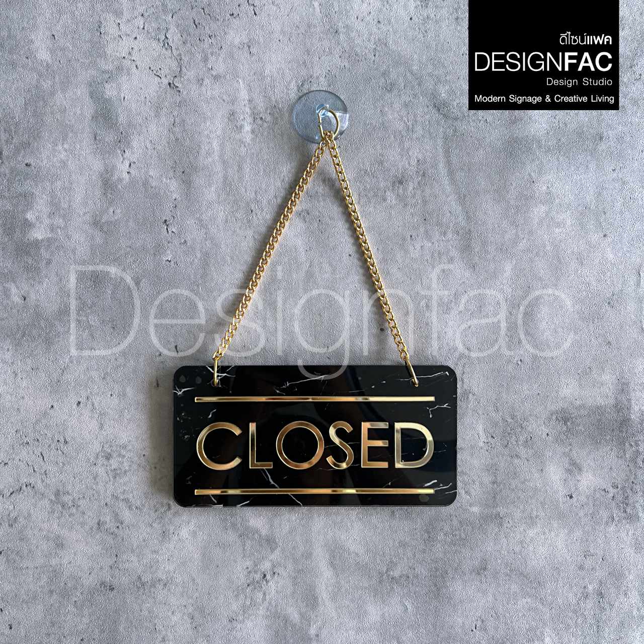 ป้ายเปิดปิดร้าน OPEN CLOSED ป้ายแขวนหน้าร้าน ป้ายอะคริลิคลายหินอ่อน หรูหรา สไตล์มินิมอล