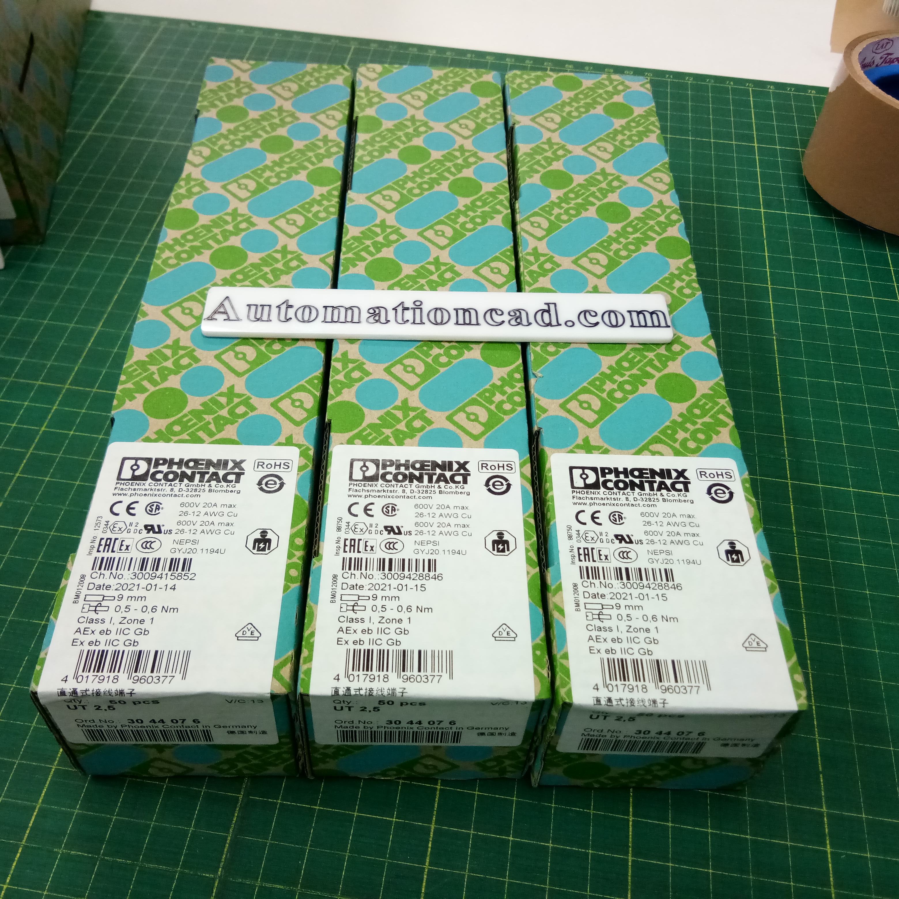 TERMINAL เทอร์มินอล PHOENIX CONTACT UT2.5-3044076 สำหรับสายไฟขนาด 0.14 mm² - 4 mm²