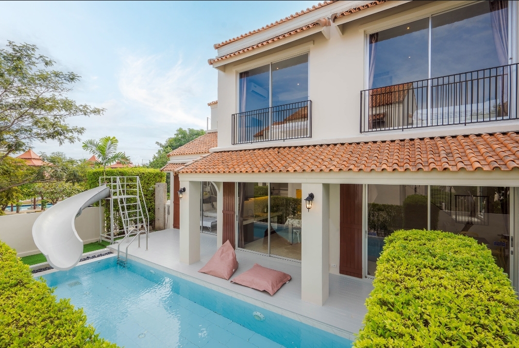 HR15021 บ้านพักหัวหิน บ้านทัศคานี บีช วิลล่า 5 ( White 3Bed Garden View )