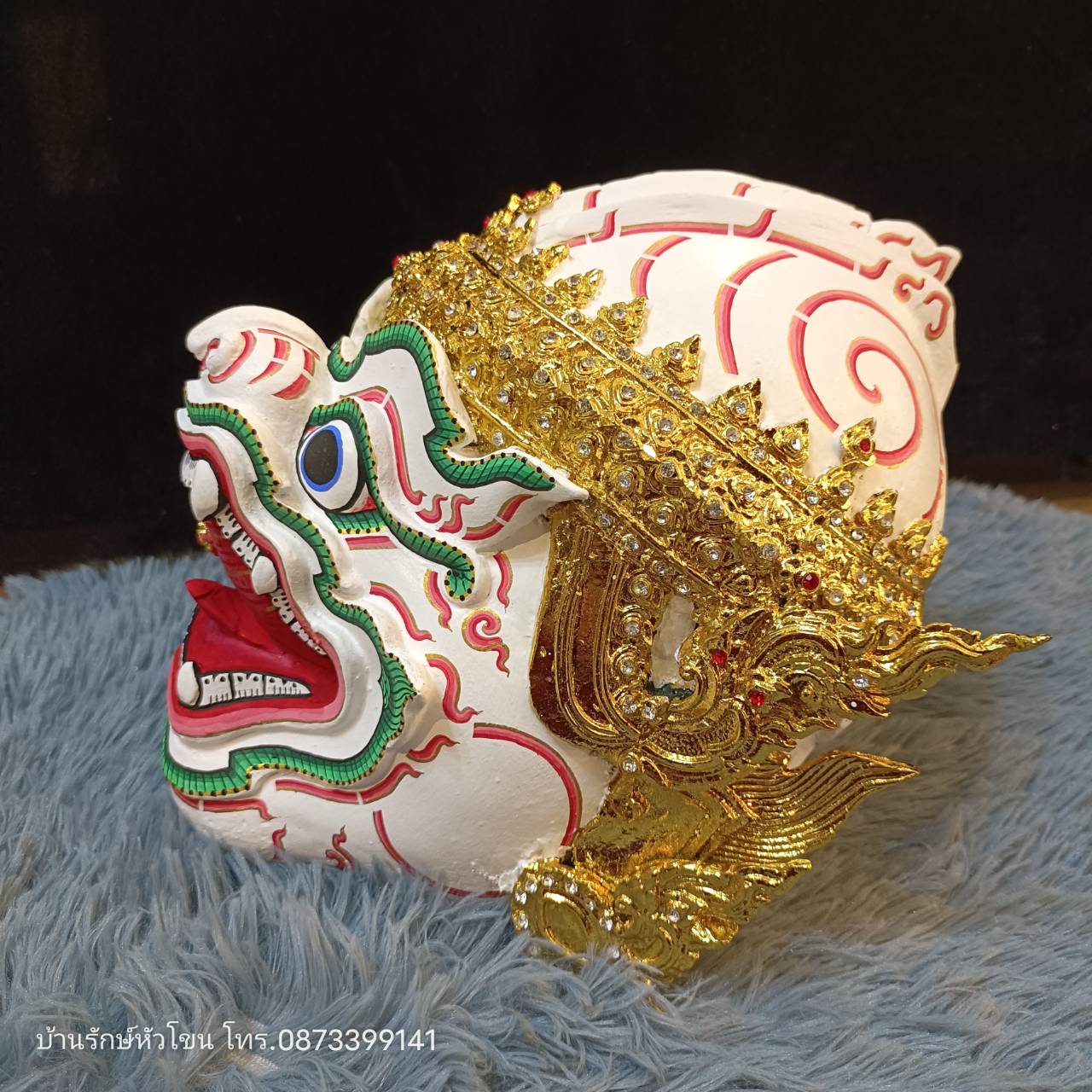 หัวโขนลิง ติดผนัง (ลิงขาว หนุมาน) เกรดพรีเมี่ยมประดับเพชร