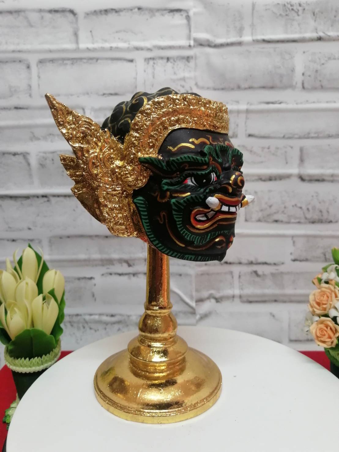 พระพิราพ ขนาด 5 นิ้ว (งานเรซิ่นทองเค) พร้อมฐานทอง