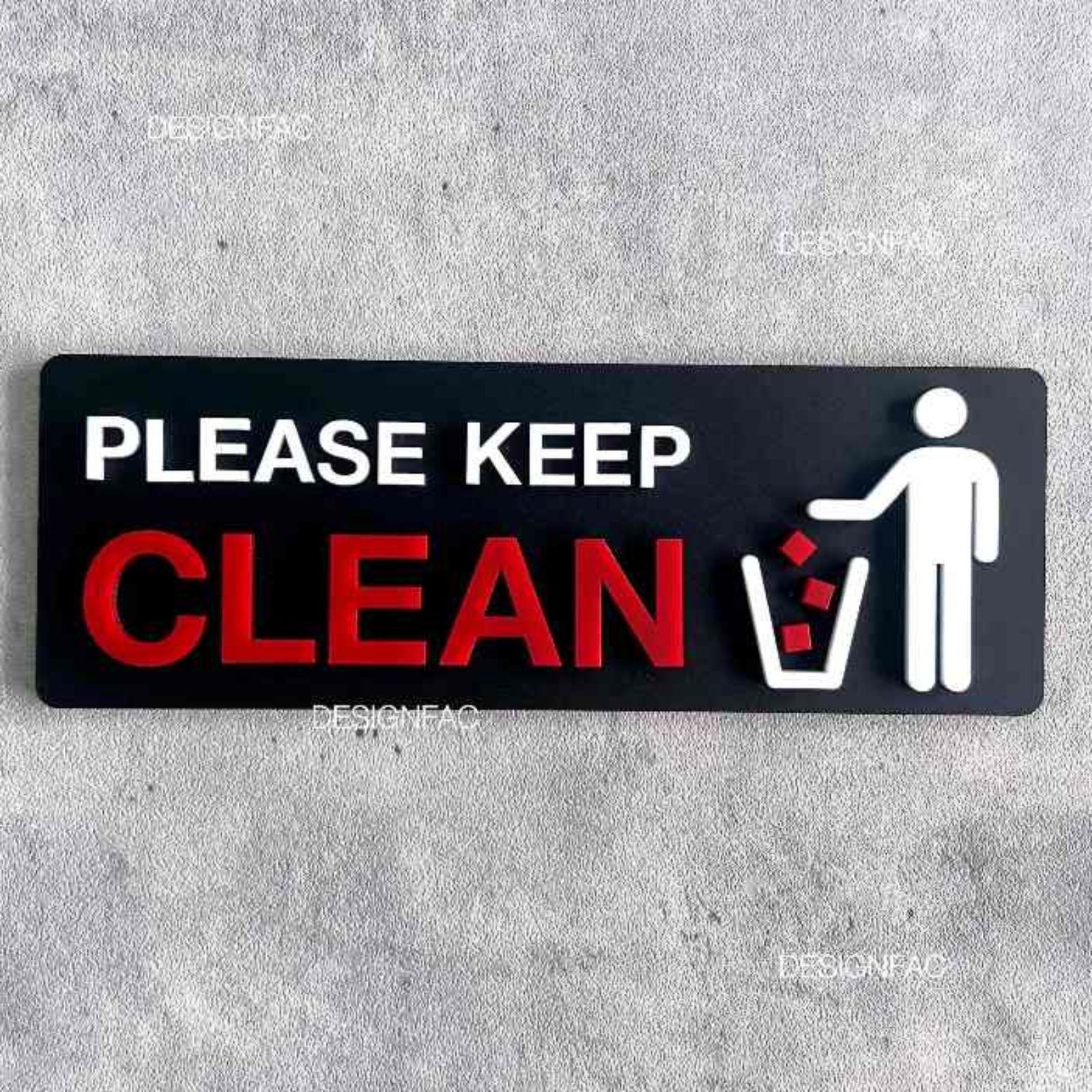 ป้ายโปรดรักษาความสะอาด ป้าย PLEASE KEEP CLEAN สไตล์โมเดิร์น มินิมอล ลอฟท์