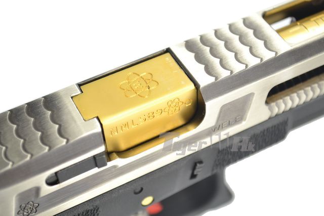 Glock18C T3 Gen4 สไลด์เงิน ท่อทอง เฟรมดำ WE