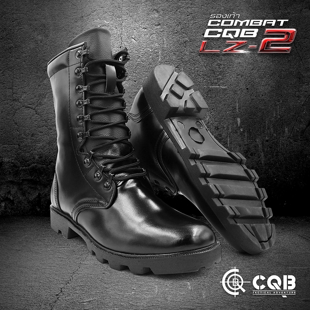 New.รองเท้า Combat CQB รุ่น LZ-2# (ซิปข้าง) รองเท้าคอมแบท หนังวัวแท้ ออกแบบมาเพื่อรองรับ ขนาดและรูปร่างเท้าของ คนไทย ทรงเรียวสูง แต่ไม่บีบรัดหน้าเท้า ⏩มีซิปข้าง เพื่อความสะดวก ในการสวมใส่ ⏩ตาไก่ปลดไว 9 รู ความสูงจากพื้น 10 นิ้ว ⏩น้ำหนักเบา หนังมีความนุ่มใ