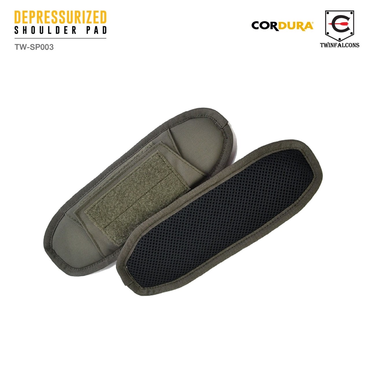 (fire)Depressurized Shoulder Pads ( Twinfalcons ) [ TW-SP003 ] ♠ Delustering Cordura 500D ♠ Better weight distribution ♠ High ventilation mesh 2 colors : Black , Ranger Green ราคาส่ง 620 บาท ราคาปลีก 890 บาท