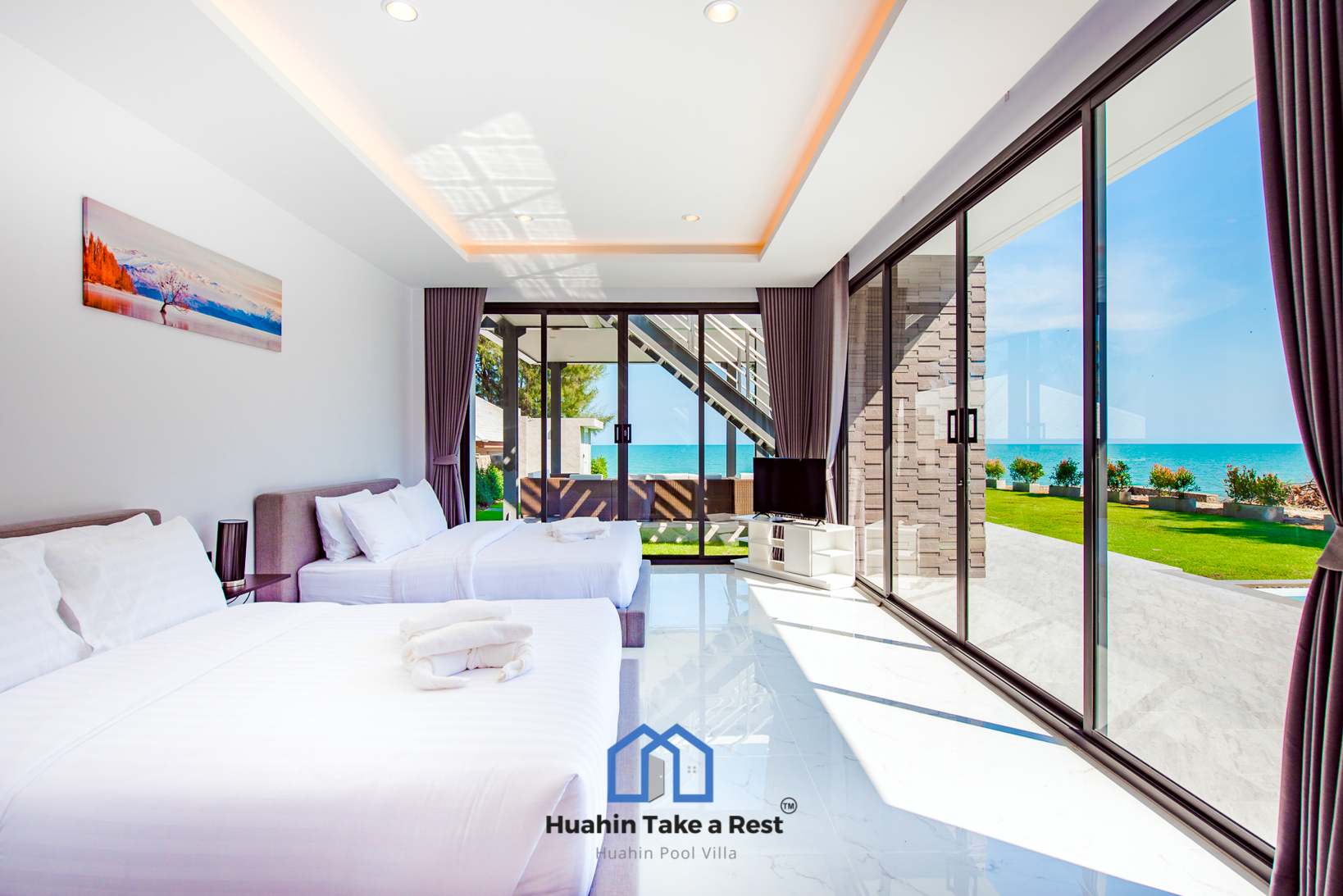 HR15039 บ้านพักติดทะเลหัวหิน The Premium Beach Villa Hua Hin
