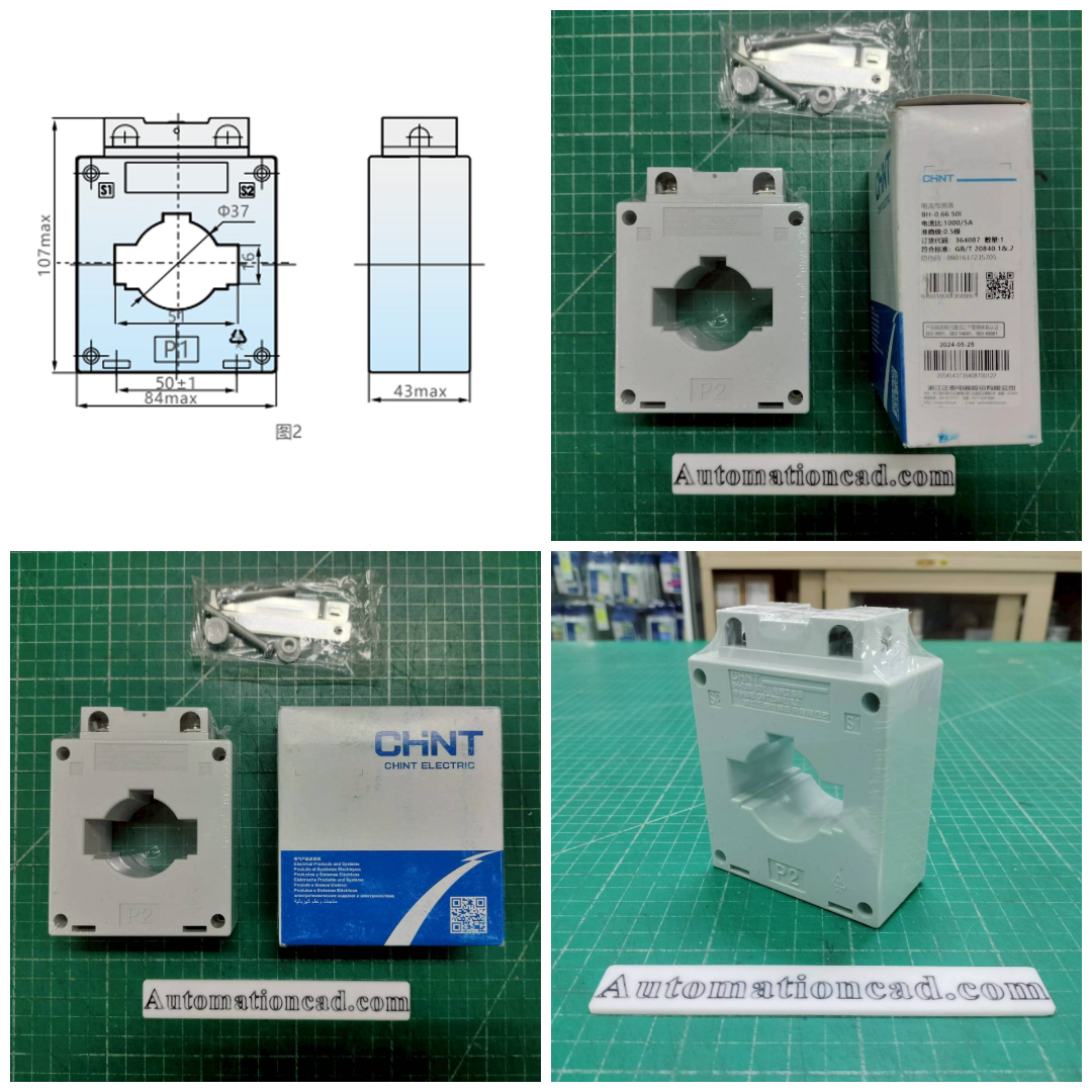 หม้อแปลงกระแสไฟฟ้า CT 1000/5A CHINT BH-0.66 50I Class 0.5 Current Transformer