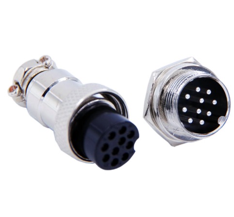 คอนเนคเตอร์ 10 Pins แบบตรง ตัวผู้+ตัวเมีย Connector เกลียว 20 มิล