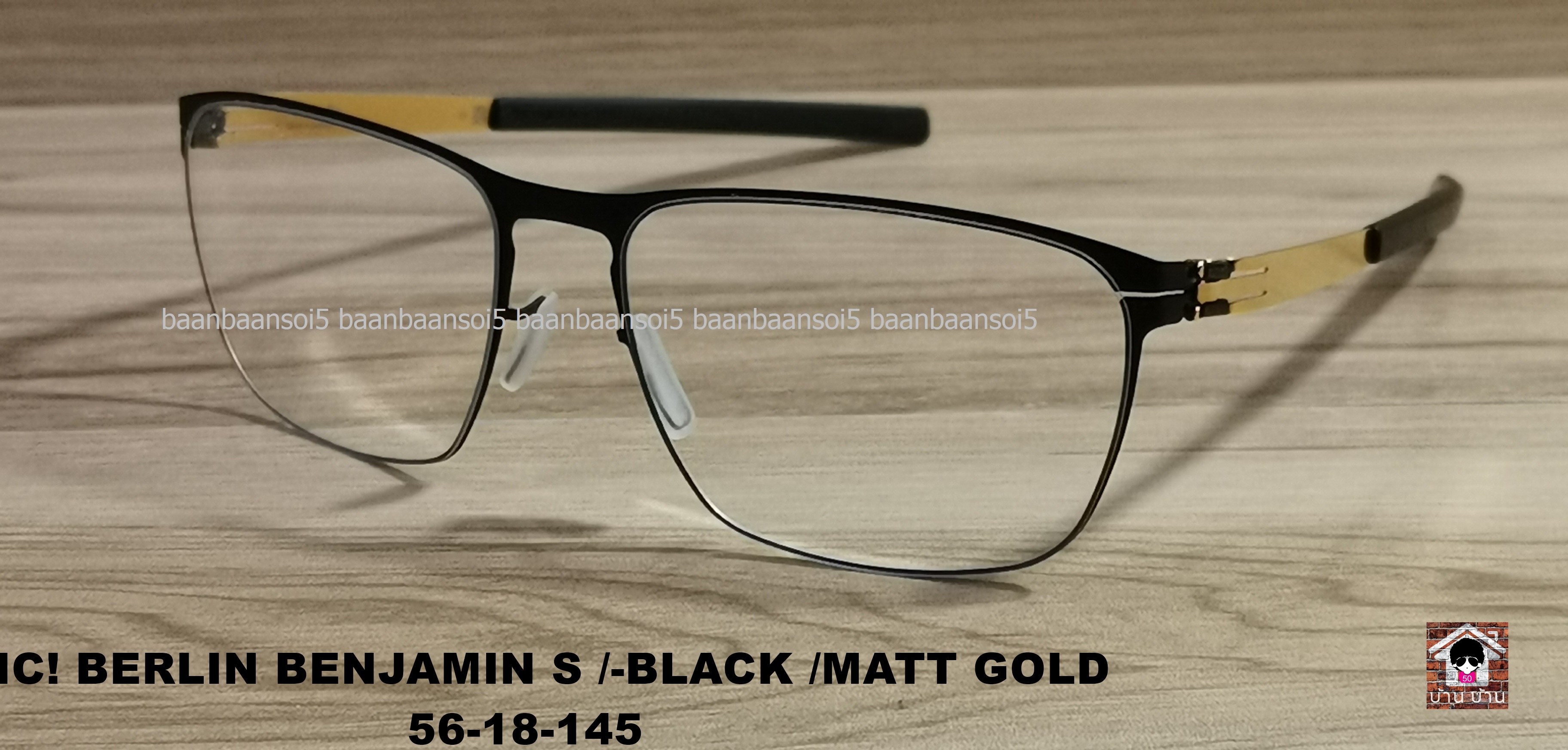 IC! BERLIN BENJAMIN S. / BLACK / MATT GOLD โปรโมชั่น พร้อมเลนส์เปลี่ยนสี Hoya Sensity ราคา 17,900 บาท