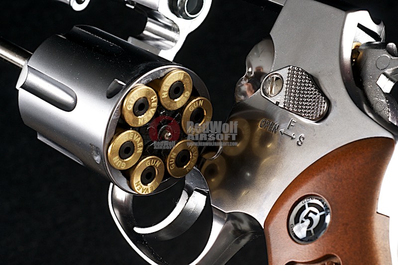 New.Gun Heaven (Win Gun) Sheriff M36 2.5 inch 6mm Co2 Revolver (Brown Grip) - Silver ราคาพิเศษ