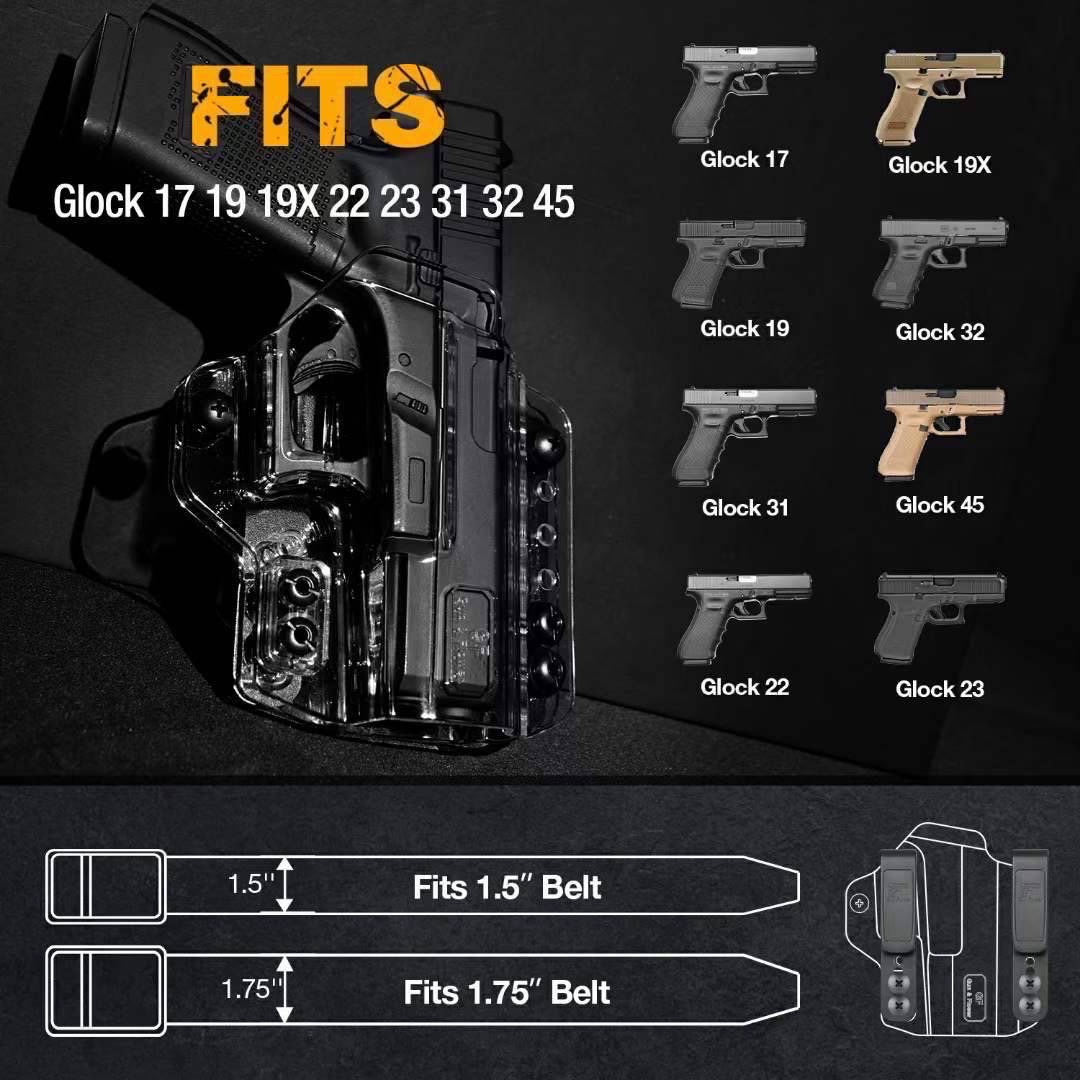 New.ซอง Megafit แบบใส ( Transparent Cytac Mega-Fit Holster ) -ซองปืนที่ออกแบบมาให้สามารถใช้งานได้หลากหลายรุ่น (ตามตารางแนบ) เช่น Glock , Sig Sauer, CZ , Beretta, Ruger , S&W, Walther, Colt, Taurus และอื่นๆ -ผลิตจากวัสดุ Polymer ชนิดใส -ซองถูกออกแบบให้ปลดล