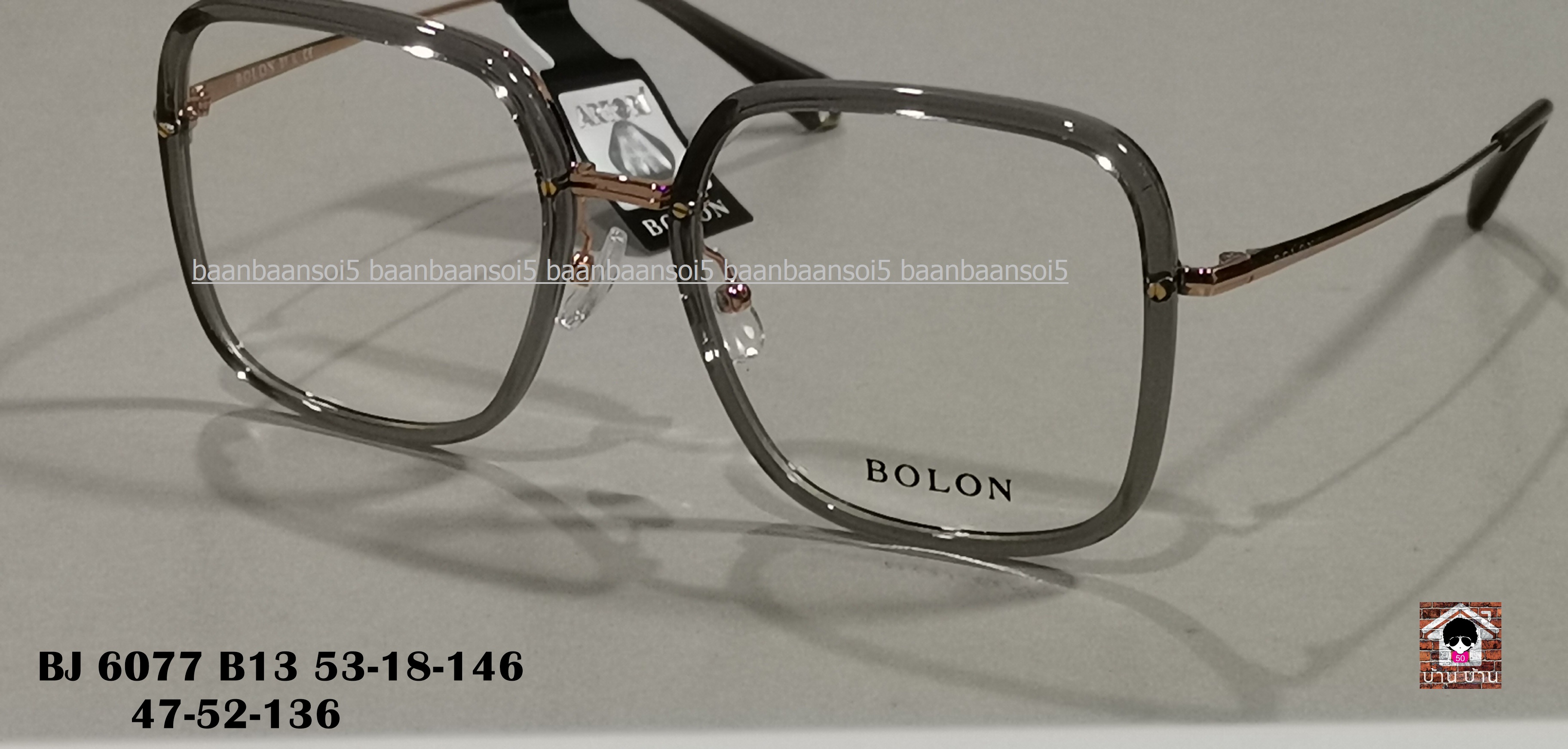 BOLON Mya BJ6077 เทาใส (B13) โปรโมชั่น กรอบแว่นตาพร้อมเลนส์ HOYA ราคา 3,790 บาท