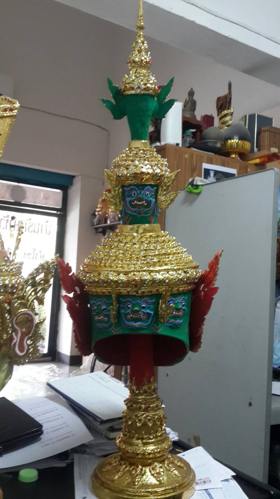 ทศกัณฐ์ (หน้าสีเขียว) ขนาดครอบ