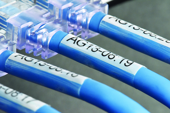 สติ๊กเกอร์มาร์คสายไฟ แบบพื้นขาว มีหางใส กึ่งสำเร็จรูป เบอร์มาร์คสายไฟ CABLE MARKER BROTHER TZE-SL261