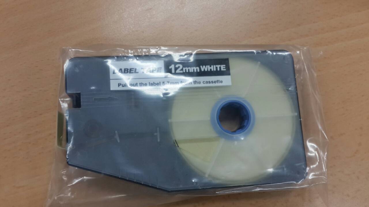 สติ๊กเกอร์ Label 12mm. White ใช้กับเครื่องพิมพ์ฮอตมาร์ค L-mark รุ่น LK330