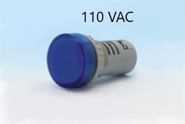Pilot Lamp ไพลอตแลมป์ สีฟ้า รู 22 mm ไฟ 110 VAC