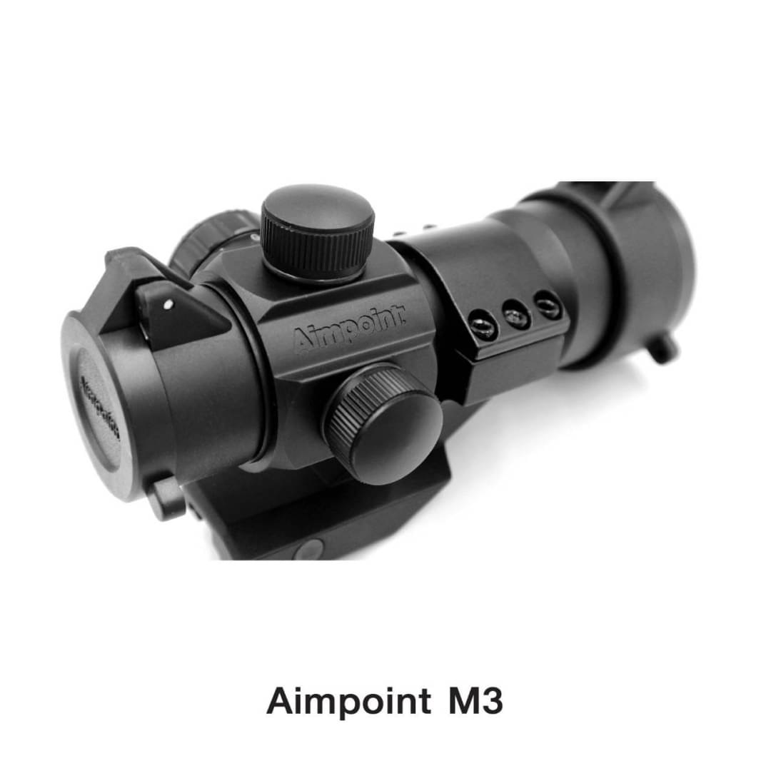 Dot Aimpoint M3 RD3000 ตัวเรือนผลิตจาก Aluminium ทำสีผิว Anodized สวยงาม ดอทสีเขียว / แดง ปรับความสว่างได้ 5 ระดับ ตัวศูนย์ปรับในได้ มีฝาปิดมิดชิด ฝากระดกทั้ง 2 ข้างและมีแผ่นกันกระแทกเลนส์ มาพร้อมขา ยกสูงระดับสายตา เล็งง่าย ขายึดจับขนาด 20 mm. ยึดราง Pica
