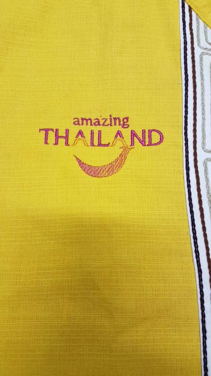 ภาพรีวิวว์จากลูค้า เสื้อสั่งผลิต เสื้องานสงกรานต์จากสำนักงานตำรวจแห่งชาติ เสื้อสงกรานต์ของสำนักงานตรวจคนเข้าเมืองและการท่องเที่ยวแห่งประเทศไทย เหลือง