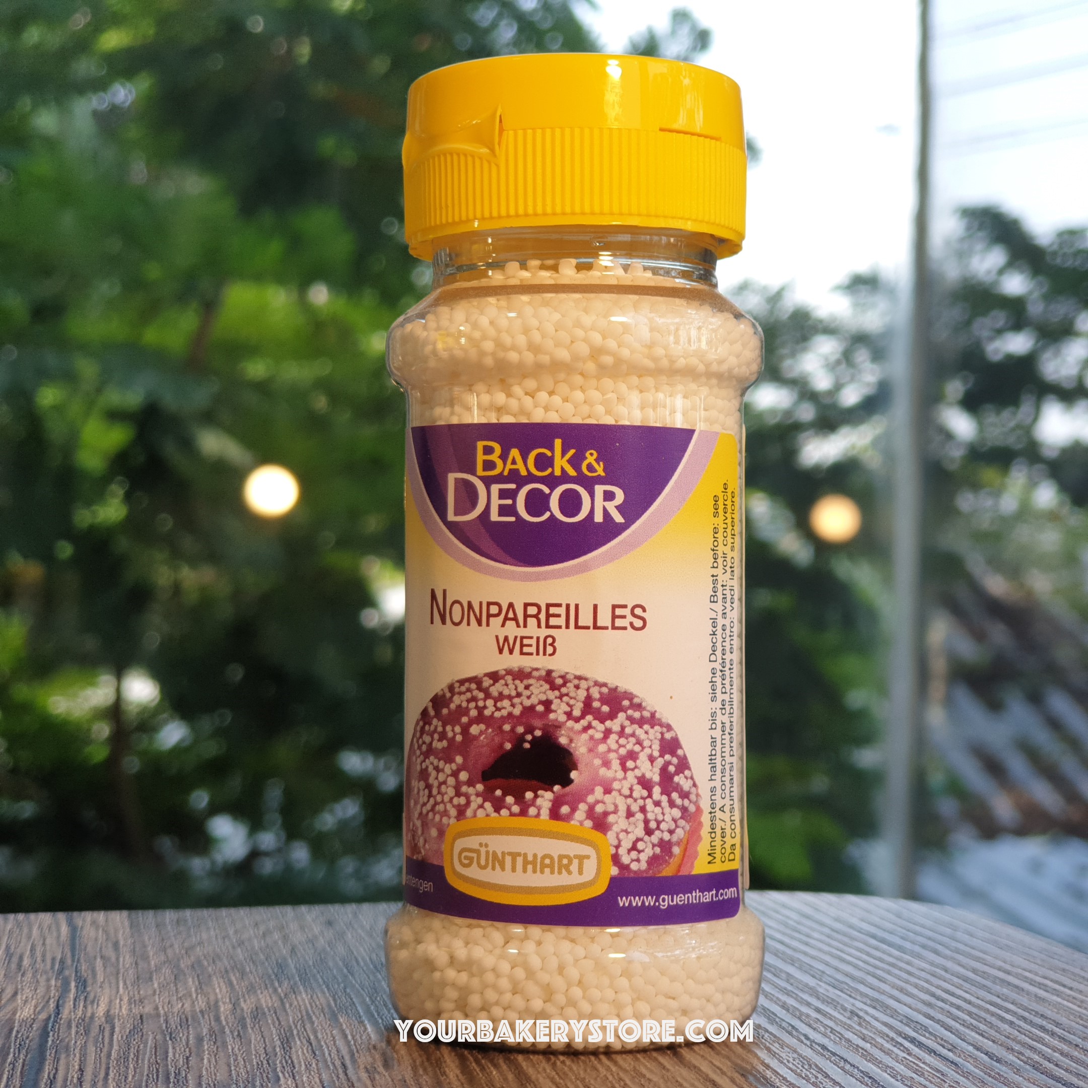 เม็ดน้ำตาลกลม สีขาว 85g. ตรา Back & Decor