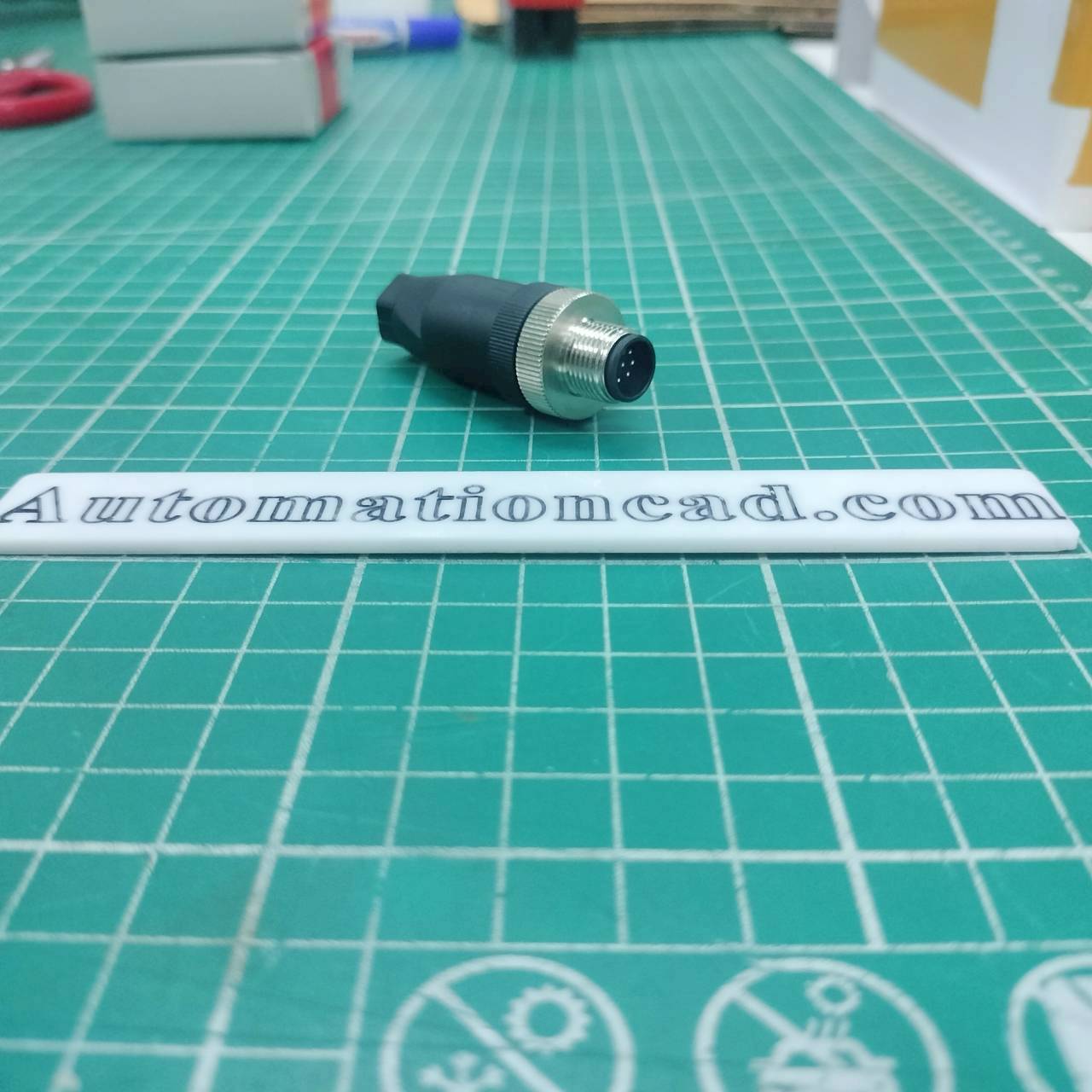 หัวคอนเนคเตอร์ M12 8Pins แบบตรง ตัวผู้ Connector