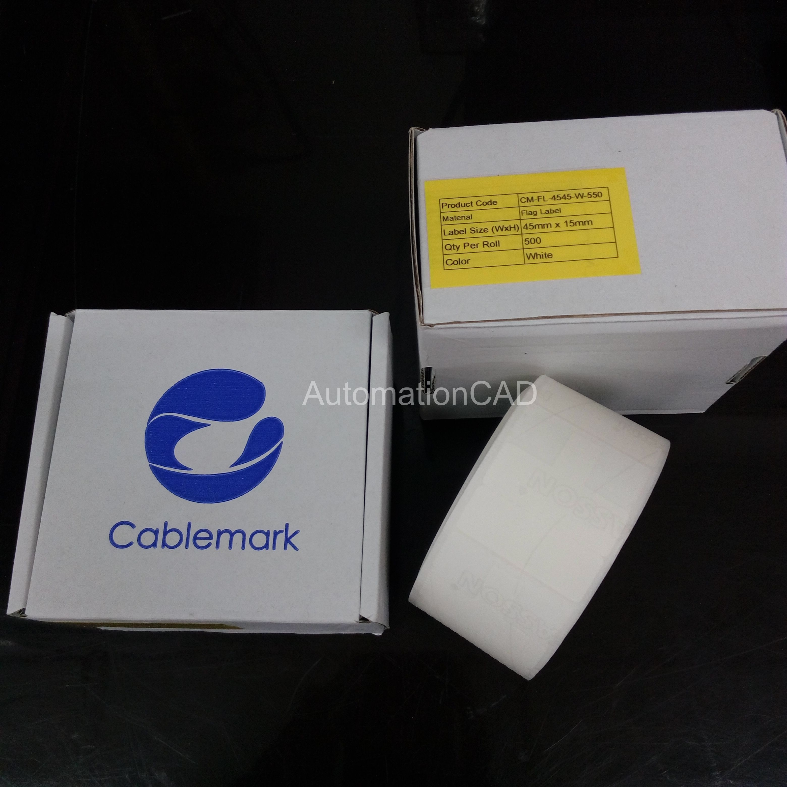 สติ๊กเกอร์มาร์คสายไฟ แบบธง 45mm x 15mm หางสั้น กึ่งสำเร็จรูป เบอร์มาร์คสายไฟ CABLE MARKER