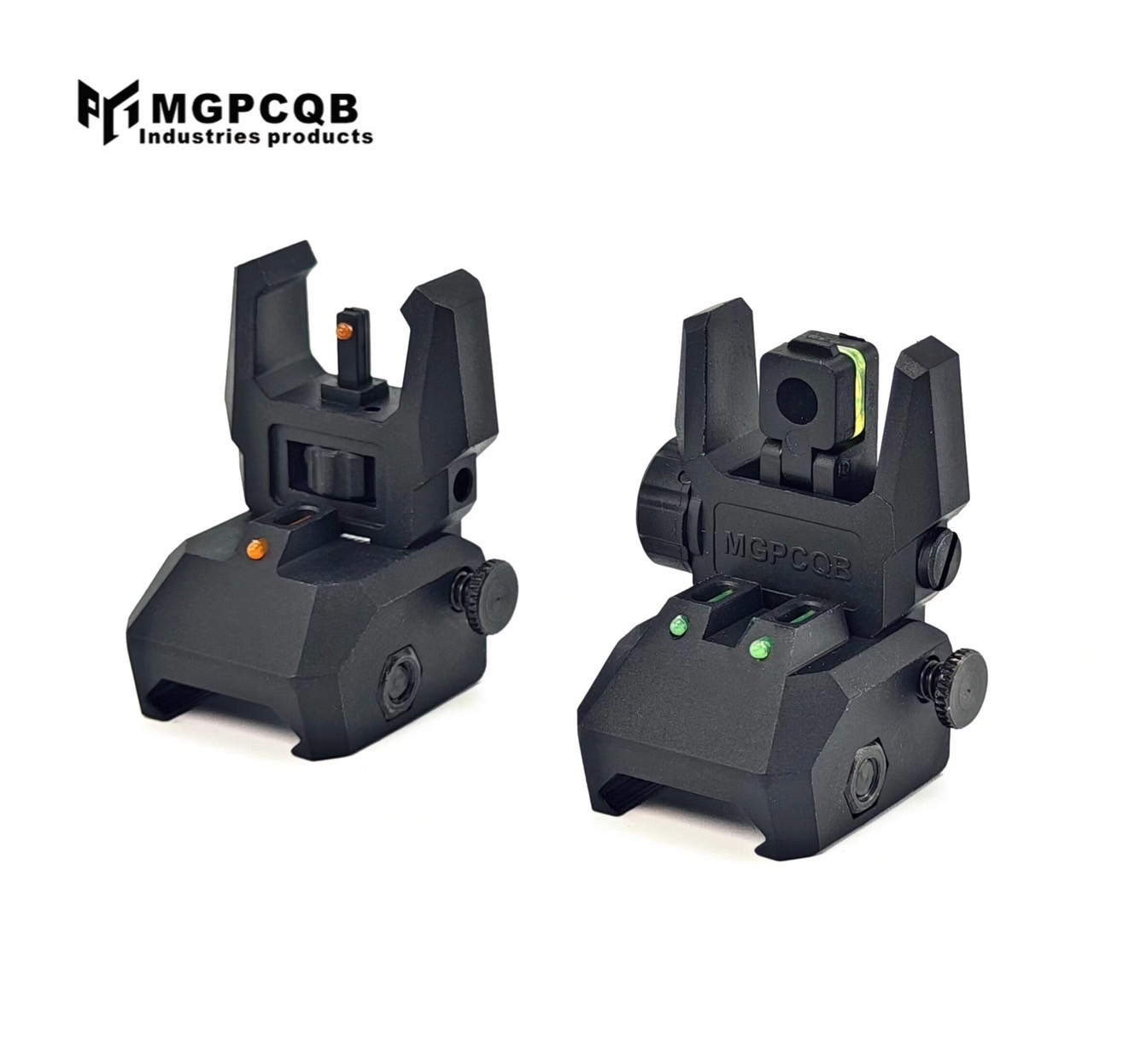 New. ศูนย์หน้า-หลังพับได้แบบพลาสติก MGPCQB รุ่น Armor Gen2 เรืองแสง สีดำ