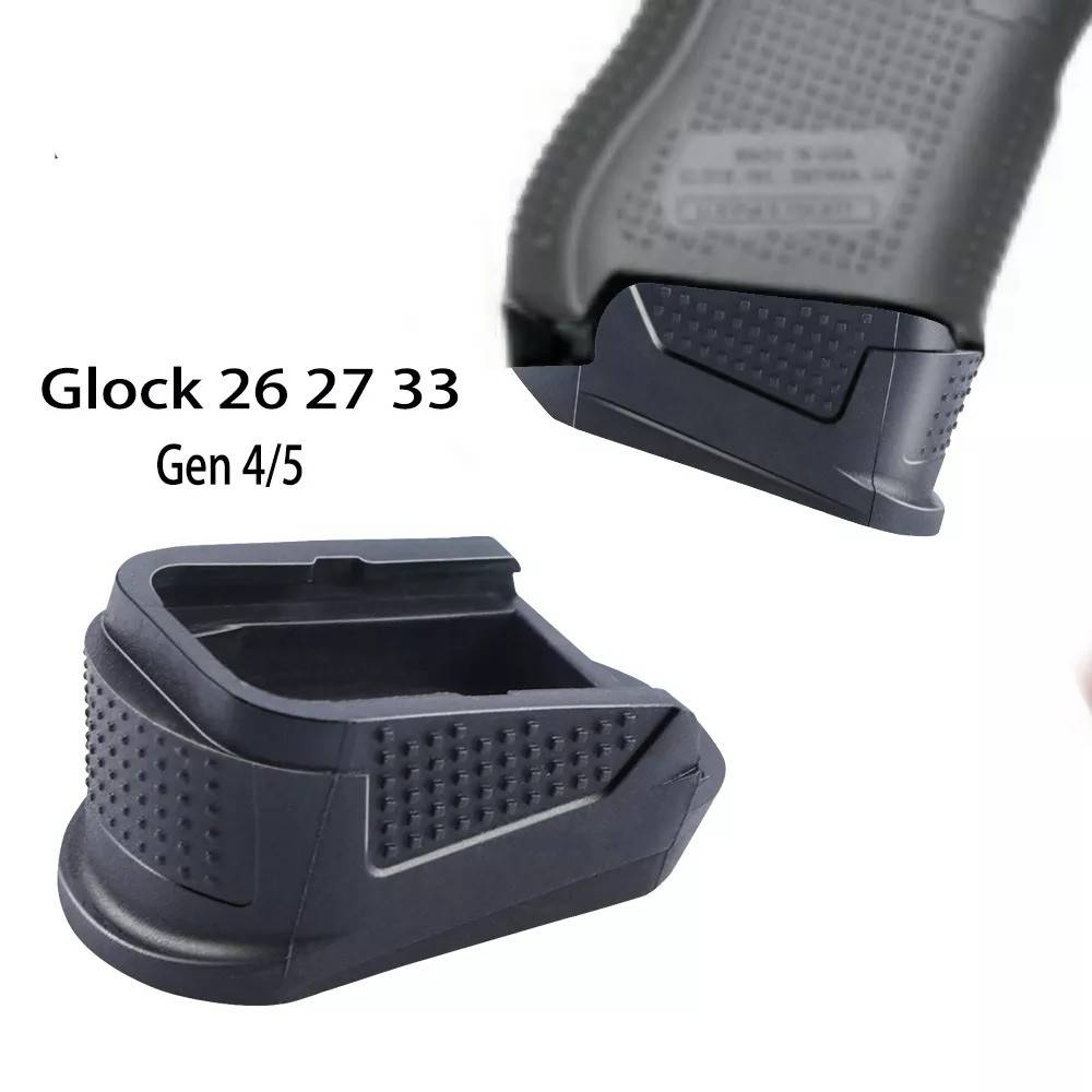 New.ส้นแม็ก Glock 26/27/33 +2 ส้นแม็กกาซีน Glock 26 27 33 พร้อมตัวอุดด้ามสำหรับ Glock Gen4 5 Extended Grip plate Magazine Pad ในเซ็ตประกอบไปด้วย เสริมส้นแม็กกาซีนปืน Glock26 และอุดด้ามสำหรับ Gen4&5 ความยาว 53.46mm ความกว้าง 29.45mm ความสูง 19.24mm ส้นแม็ก