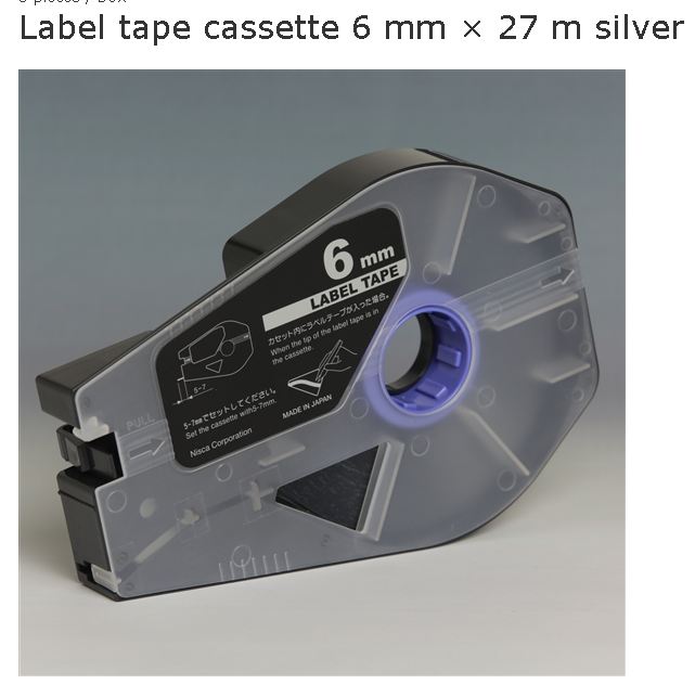 สติ๊กเกอร์ Label 6mm. Silver เครื่องพิมพ์ CANON รุ่น MK1500 MK2600 MK1100 3476A068