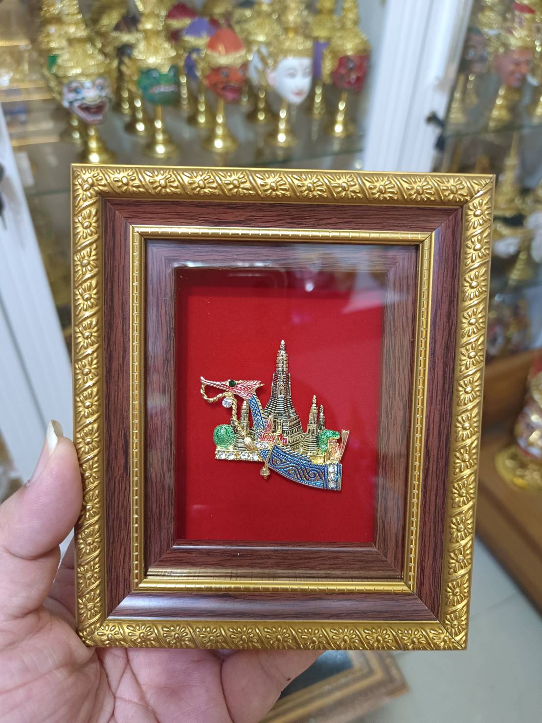 กรอบรูปที่ระลึกไทยๆ พร้อมกล่องผ้าไหม