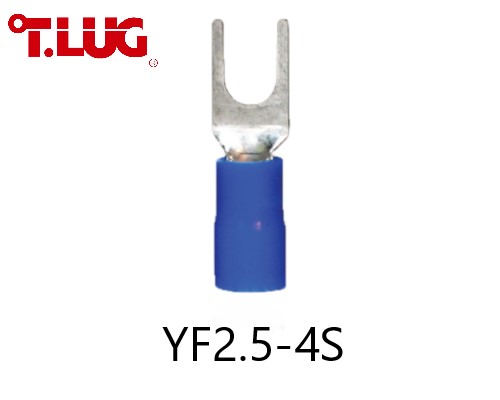 หางปลาแฉกหุ้ม YF2.5-4S TLUG ใช้กับสาย 2.5sq.mm (100 ชิ้น/ห่อ) หางปลาก้ามปู