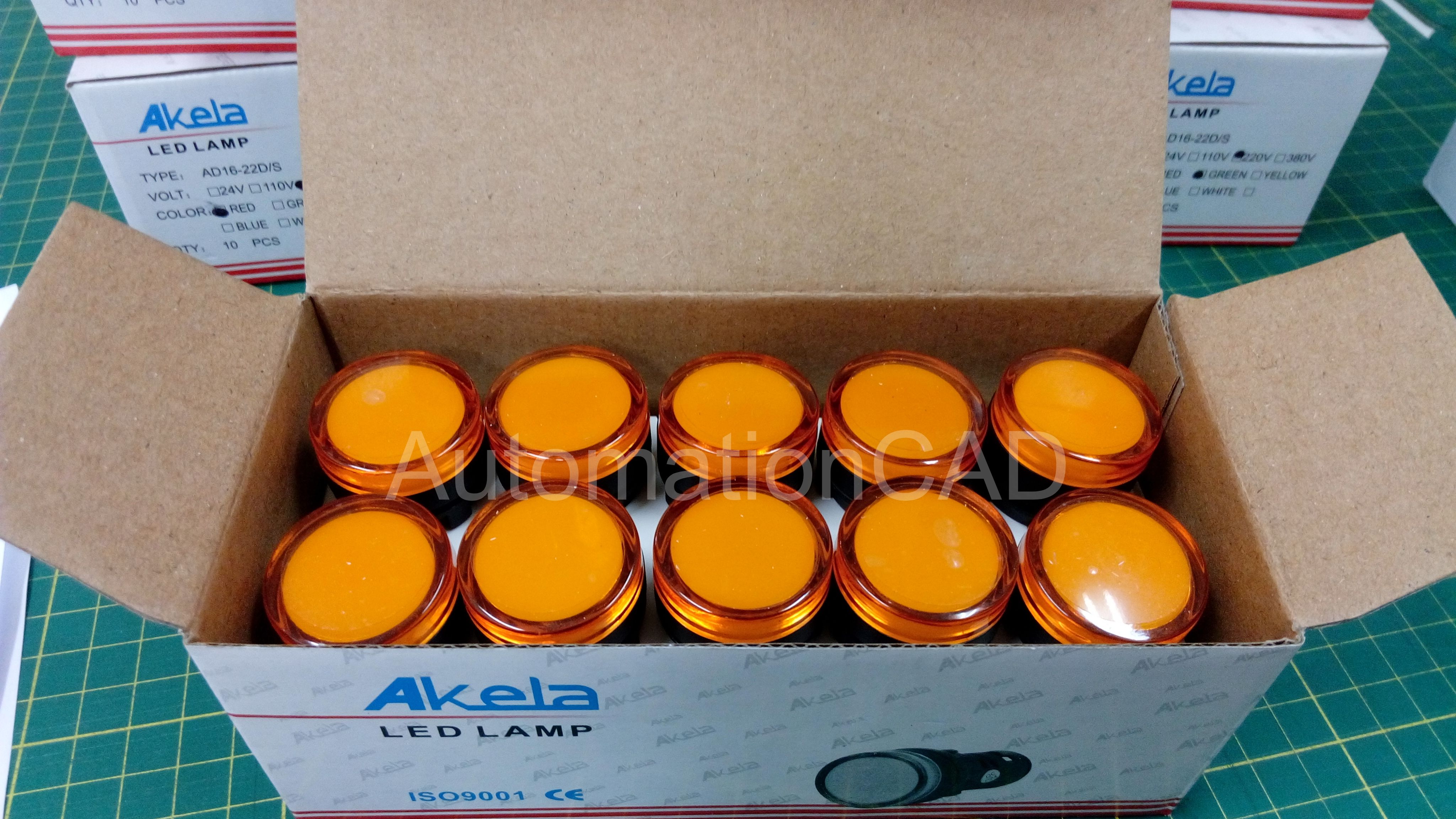 AKELA LED Lamp ไพลอตแลมป์ สีเขียว รู 22 mm ไฟ 220 VAC