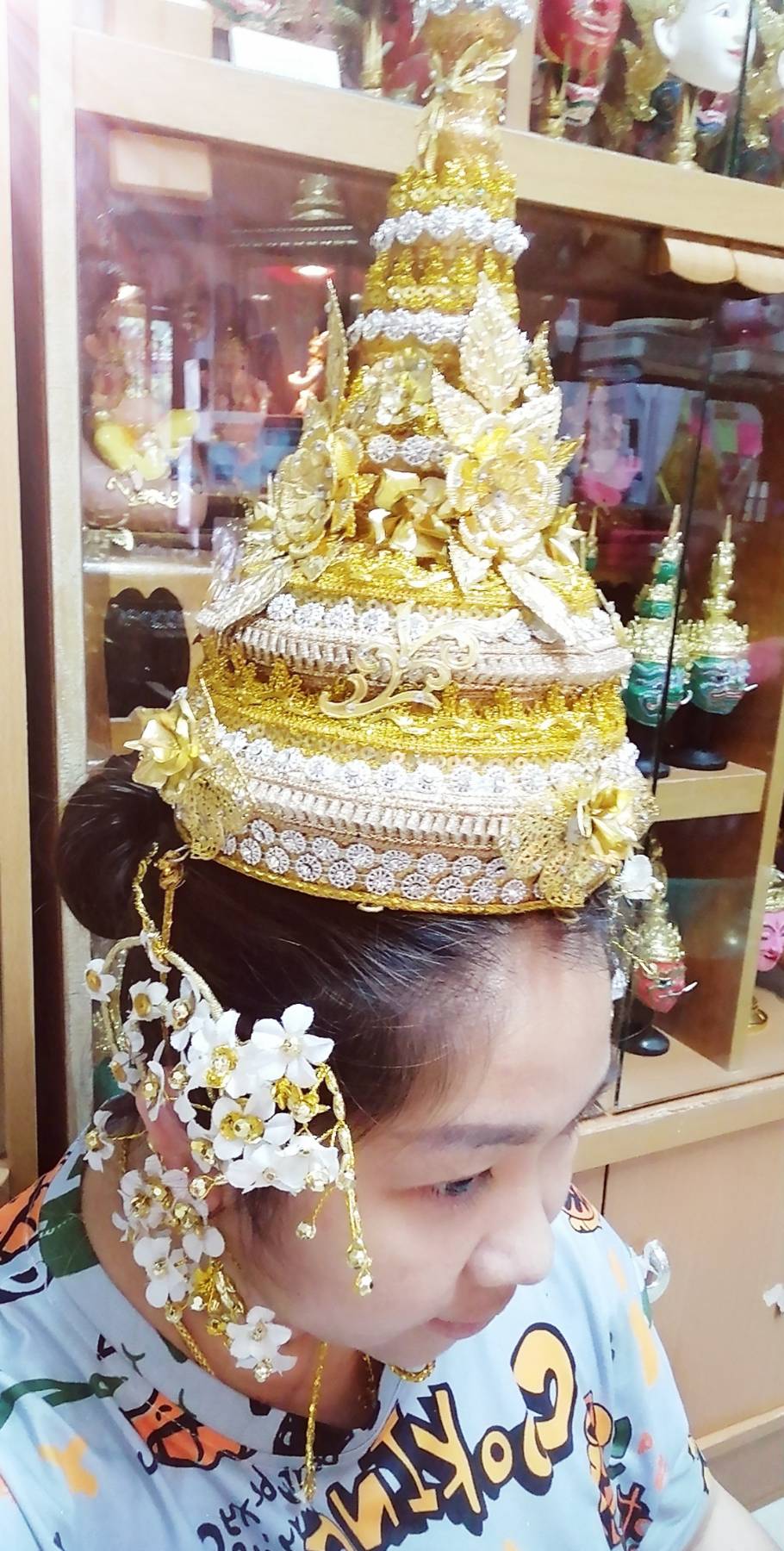 รัดเกล้า งานประดับตกแต่งแฟชั่น วัสดุเกรดดี พร้อมฐานทองตีลายประดับเพชร