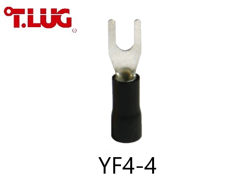 หางปลาแฉกหุ้ม YF4-4 TLUG ใช้กับสาย 4sq.mm (100 ชิ้น/ห่อ)