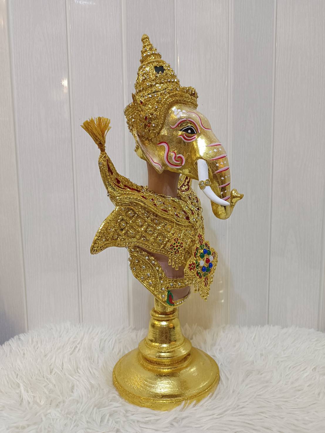 หุ่นพระพิฆเนศ พร้อมฐานทอง (สีทอง)