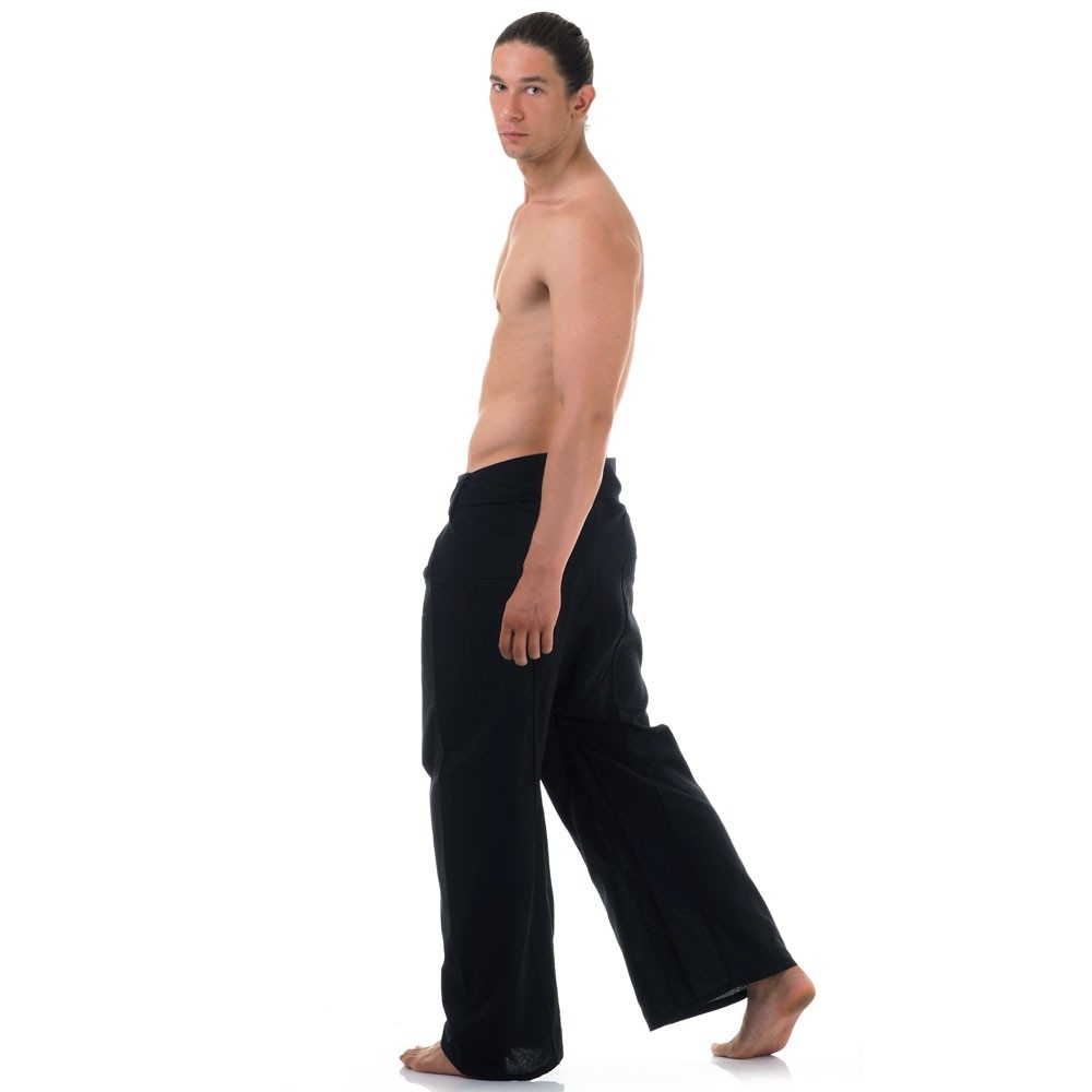 กางเกงชาวเล กางเล กางเกงสะดอ เตี่ยวสะดอ กางเกงสะปาสีดำ Fisherman pants