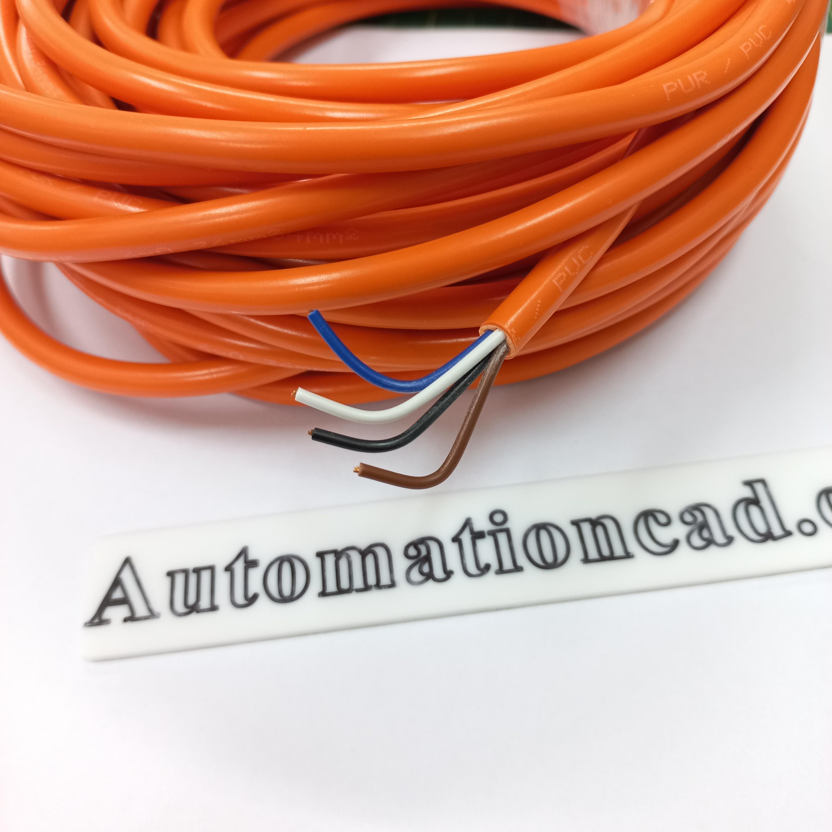 สายพร้อม CONNECTOR (PUR) แบบตรง เกลียว M12 ตัวเมีย แบบ 4 ขา ยาว 15m.