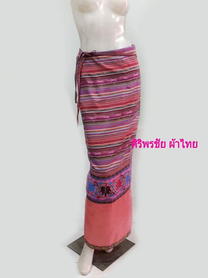 ชุดผ้าไทยพื้นเมืองสไตน์เจ้านางสีโอรส ชุดเซตผ้าไหมจีนสีโอรส เสื้อทำงานผ้าไทยสีโอรสปักกุ้นป้ายผูก สำเนา โอโรส L