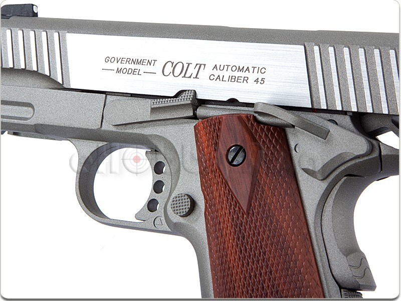 New.CYBERGUN COLT 1911 Rail CO2 GBB Pistol (Stainless) ราคาพิเศษ