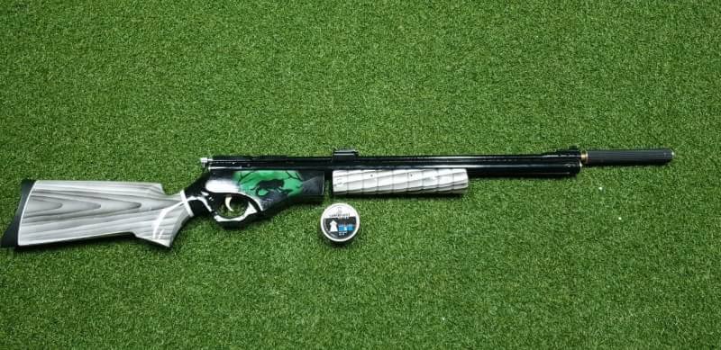 อัดลมSharpRiverหม้อลมโต .22cal. Slide Pump Air Rifle เบอร์2 ✔Made in Indo ✔แรง 600Fps. ✔Body Wood ไม้ ✔Slide Pump 3-5 ครั้ง ✔ป้อนกระสุนทีละนัดยิง ✔ลำกล้อง Barrel 67cm ✔มาพร้อมศูนย์หน้า-หลัง เหล็ก ✔หว