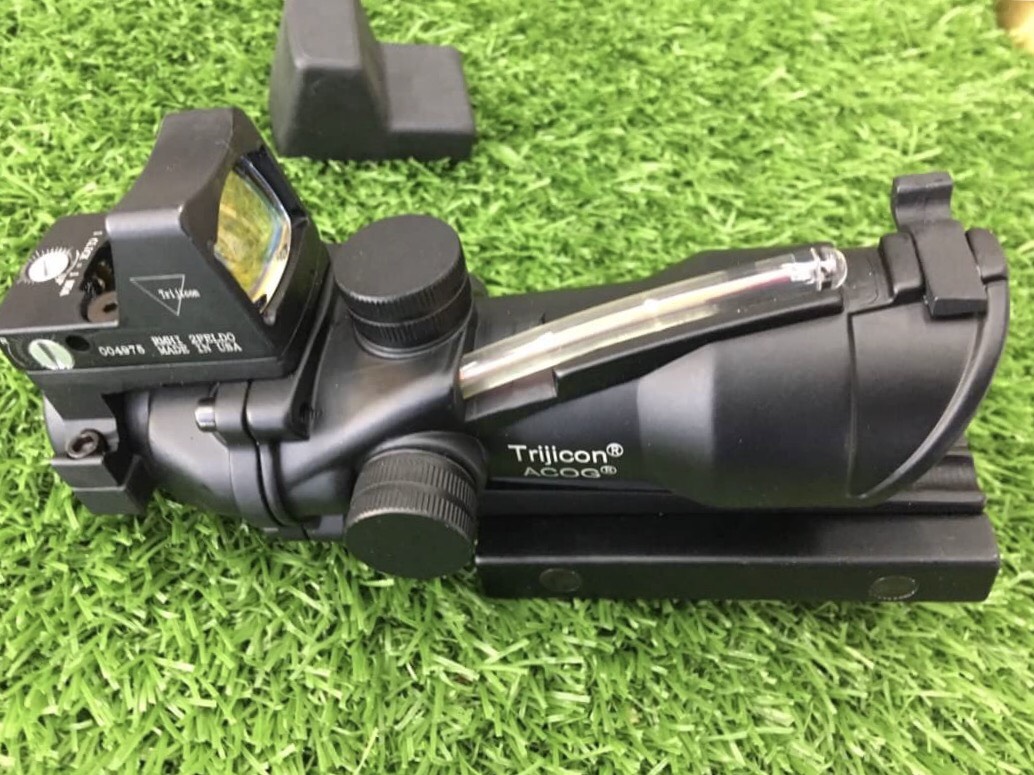 New.Trijicon ACOG TA31 Style 4x32 Scope Red Illuminated Auto Brightness W/ RMR RM01 Red Dot Reflex Sight(Red Type,Black) ราคาพิเศษ