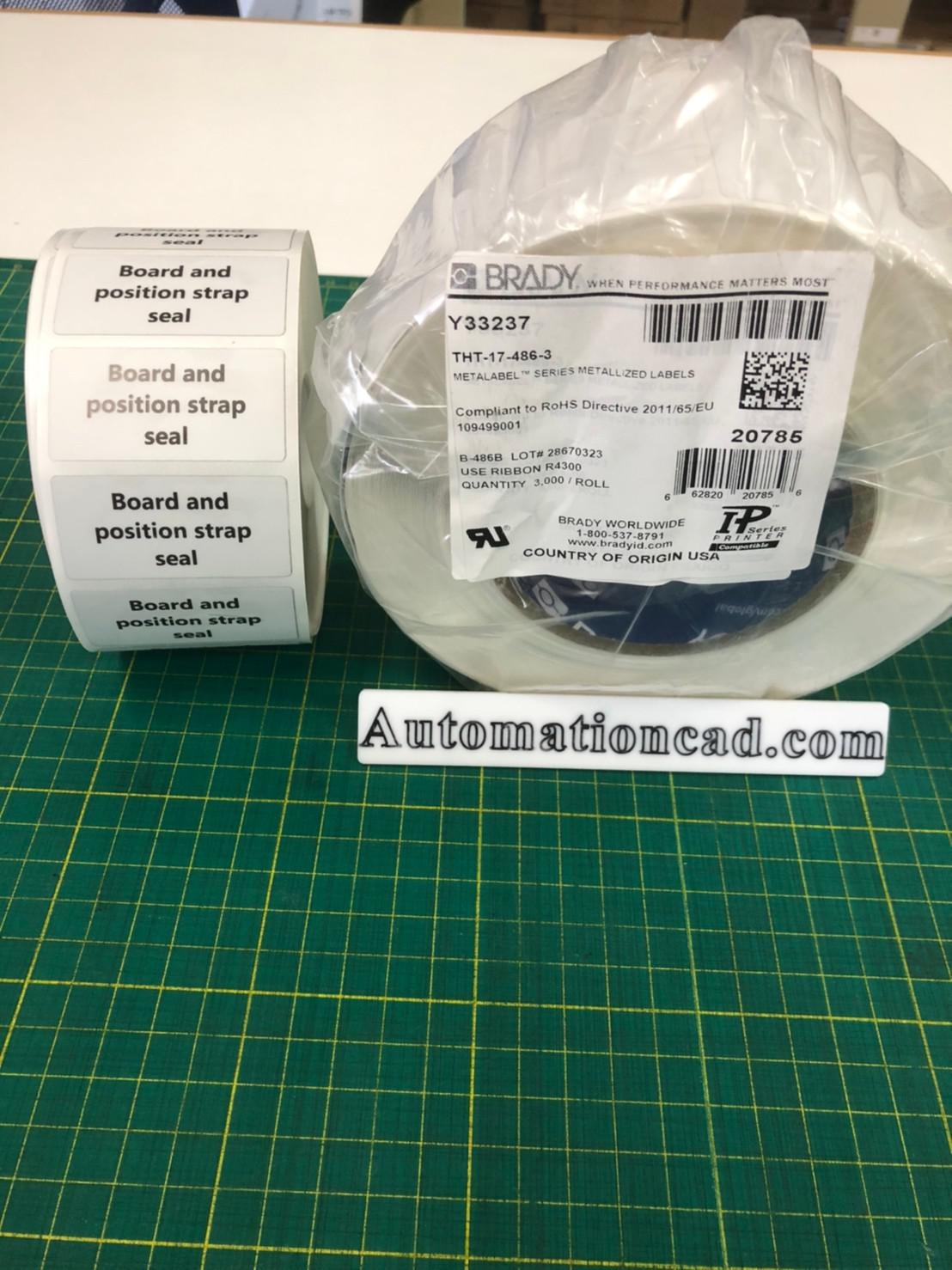 รับพิมพ์สติ๊กเกอร์ BRADY THT-37-422-10 สติ๊กเกอร์ติดสายไฟ (ขั้นต่ำ 100 ดวง)