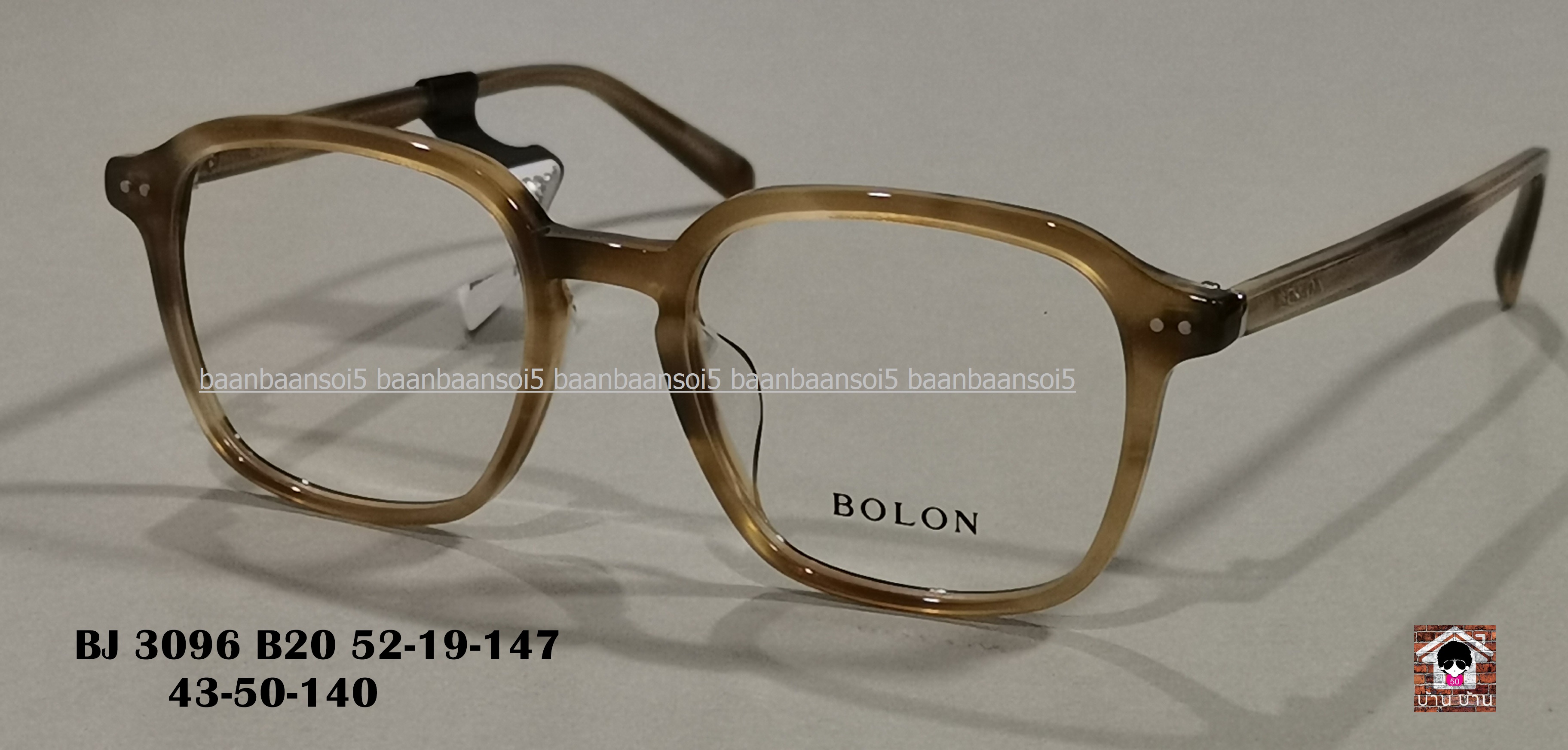 BOLON Duxton BJ3096 น้ำตาลกละ (B20) โปรโมชั่น กรอบแว่นตาพร้อมเลนส์ HOYA ราคา 3,690 บาท